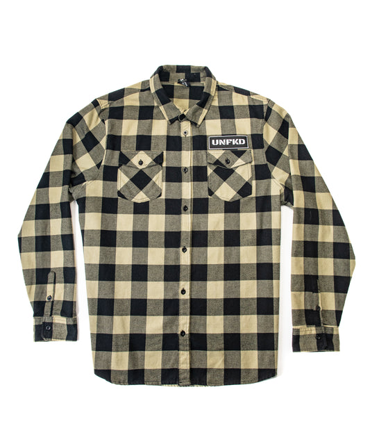 UNFKD ARMY GREEN FLANNEL
